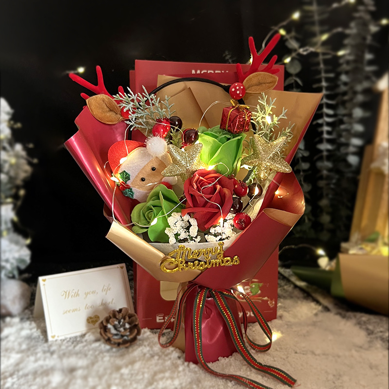 New Christmas Small Gift Wholesale Creative Snowman Bouquet Can Be Sent on Behalf of the Company Activity Gift for Girls Girlfriends