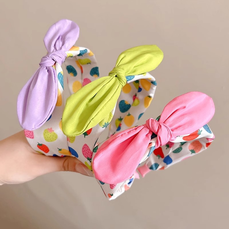儿童彩色蝴蝶结发箍女童高级感压发头箍小女孩甜美发卡高颅顶发捆