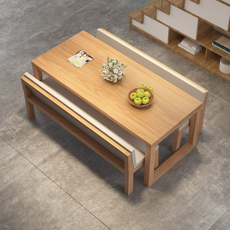 北欧长方形实木餐桌家用客厅吃饭桌子简约餐厅长条餐桌椅组合