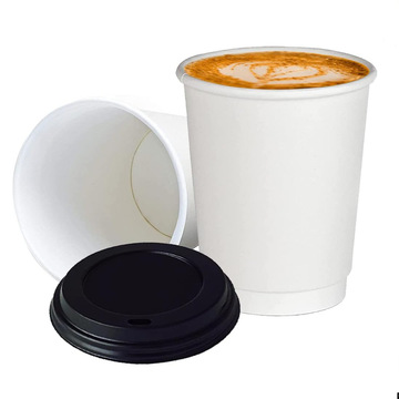 一次性纯白款纸杯白色咖啡杯奶茶杯 现货秒发加厚热饮喝茶杯500个