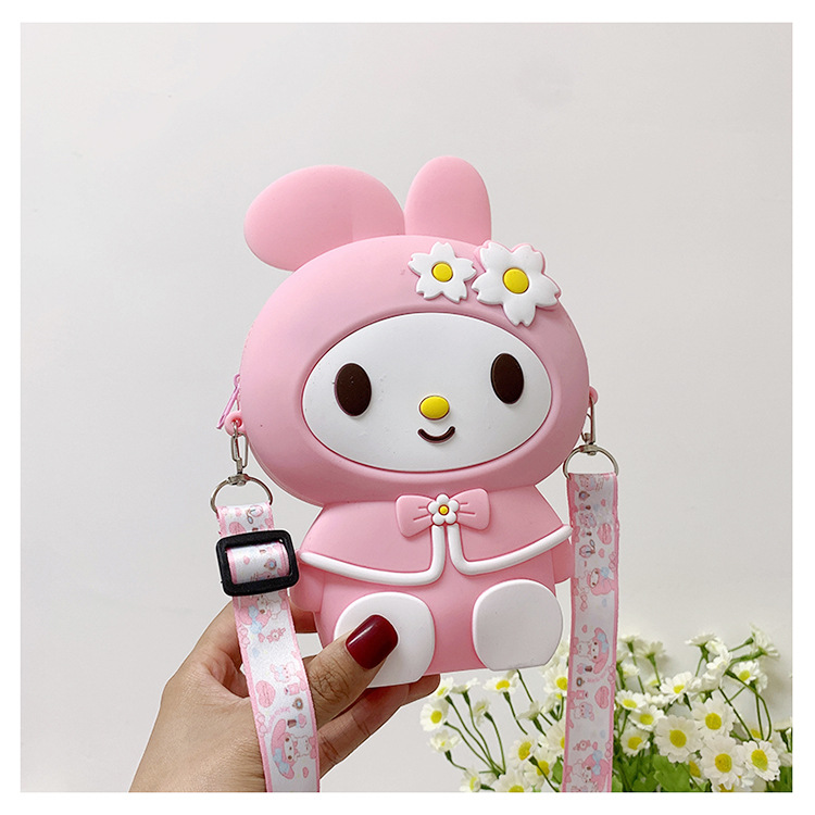 Children's Small Bags Princess Silicone Bag Mini Cute Rabbit Coin Purse Baby's Bag Children's Backpack Parent-Child