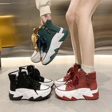 韩版新款老爹鞋女 Women Sneakers 厚底前系带运动鞋女增高鞋女