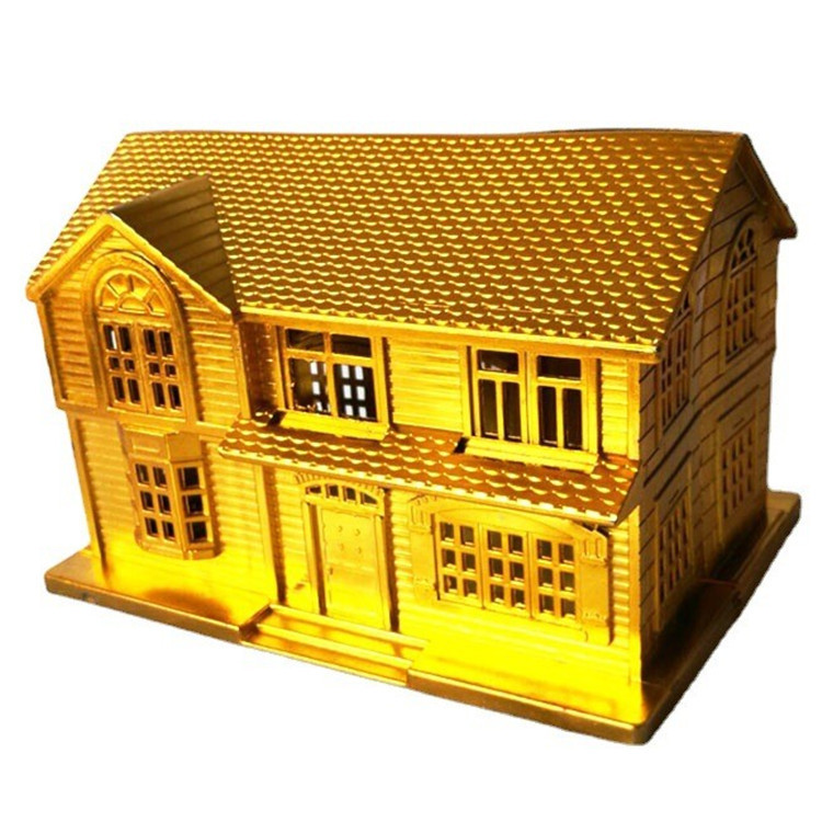 纸房子祭祀别墅大全套金房子纸钱金条元宝清明周年上坟烧纸用品