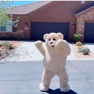 抖音网红跳舞熊恶搞玩偶表演能穿的泰迪熊公仔卡通玩偶服活动道具