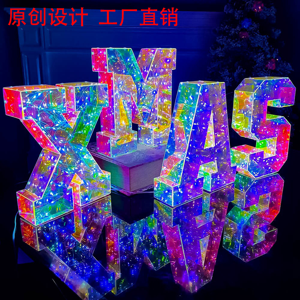 Amazon Creative Letters Digital DIY Christmas Decoration Light Birthday Wedding Full-Year Birthday Party Colorful Luminous Digital