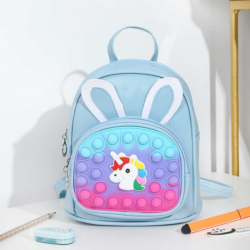 New Mouse Killer Pioneer Children's Schoolbag Kindergarten Decompression Waterproof Unicorn Backpack Small Pinch Bubble Silicone Bag