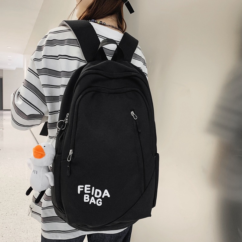 Junior High School Schoolbag Female College Student Girls Contrast Color Japanese Backpack Large Capacity Convenient Travel Leisure Simple Backpack