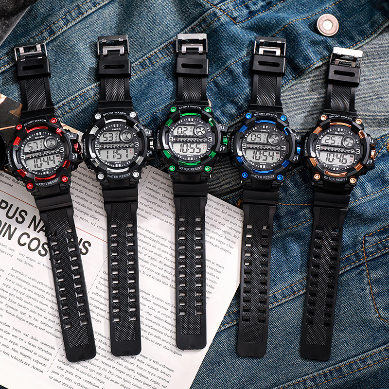 New Fashion Large Dial Student Electronic Watch Wholesale Simple Trend Luminous Alarm Clock Sports Waterproof Watch