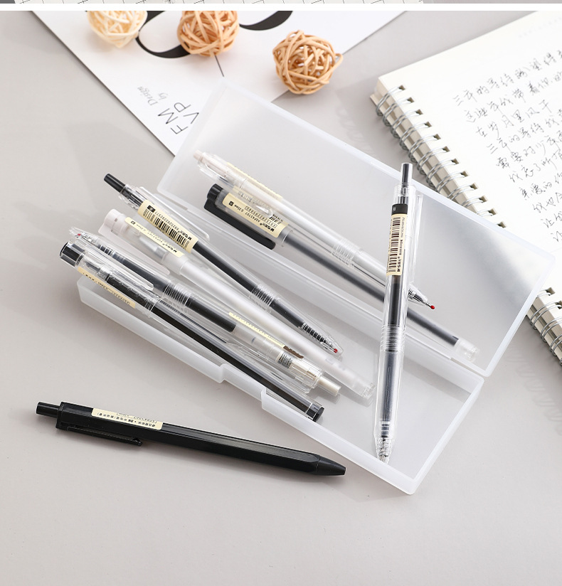 文具无印风中性笔本味按动0.5水笔0.35mm学生用小清新可爱优品简