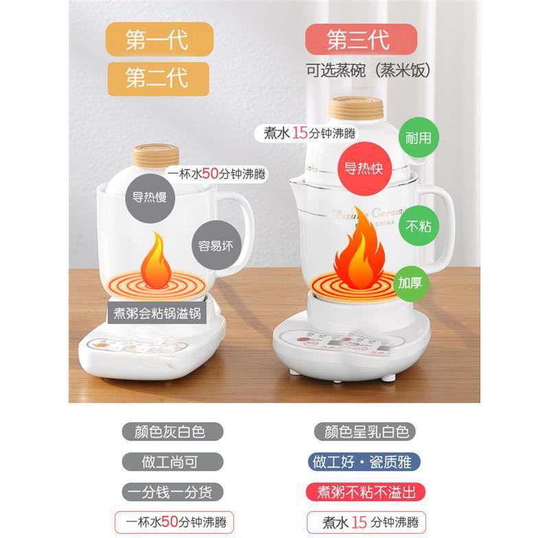 多功能养生杯电炖杯全自动迷你小型陶瓷办公室电热炖杯煮粥杯1人2