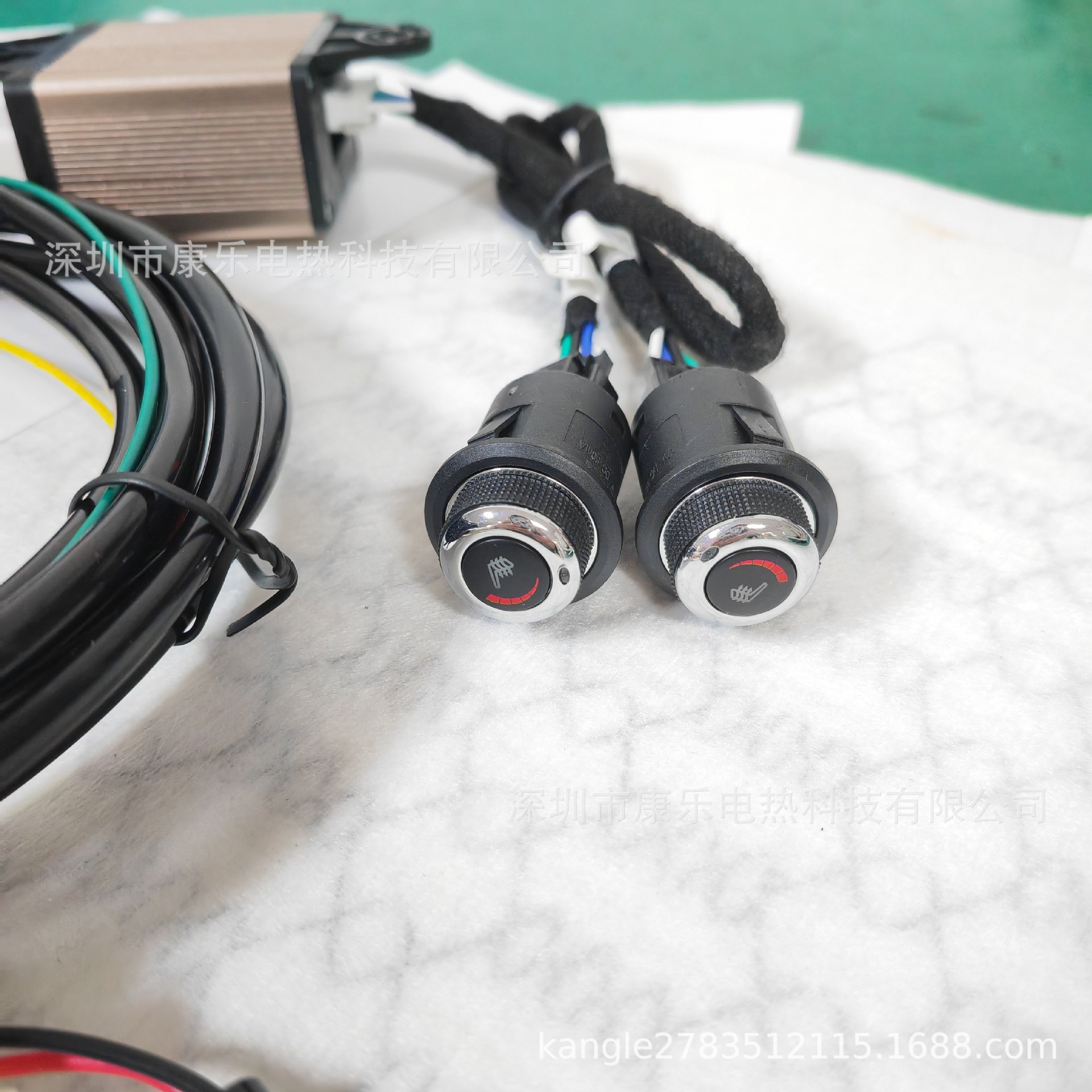 汽车座椅加热垫碳纤维发热片6档旋钮开关双头双座精准控温发热快