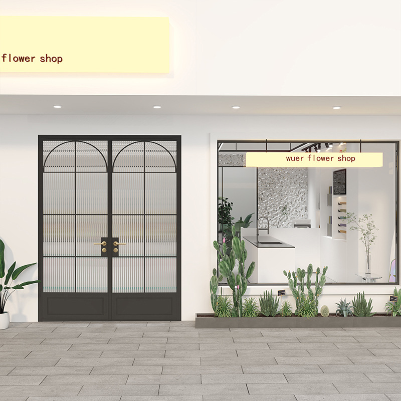 法式复古铁艺门玻璃门厕所卫生间门咖啡馆服装店门店铺平开门