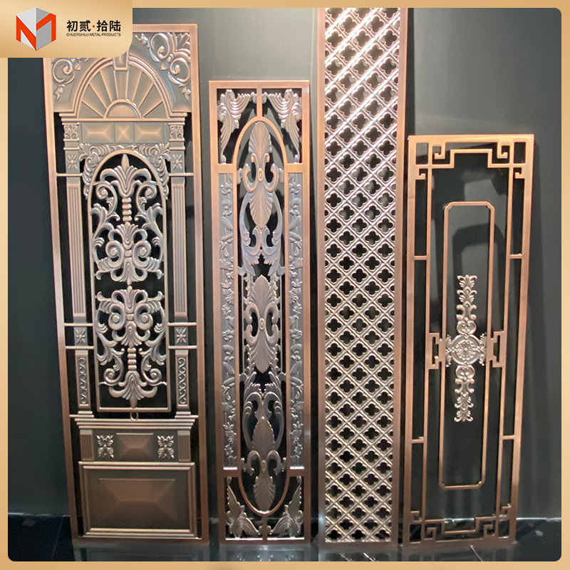 厂家供应铝雕花铝艺韩式门花楼梯扶手门窗配件家用铝合金精雕门花