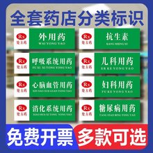 门诊医院诊所大药房药店分类分区标识牌全套标签区域指示牌药品分