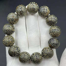 柬埔寨龙鳞纹沉香手串老料佛珠1.8男女款单圈文玩手链木质工艺品