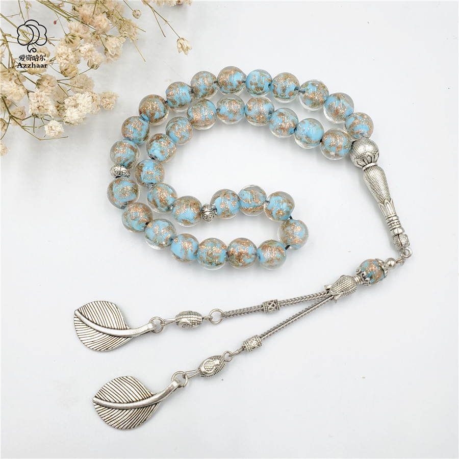 厂家直销穆斯林念珠tasbiha回族礼拜赞珠阿拉伯手串琉璃10厘33颗