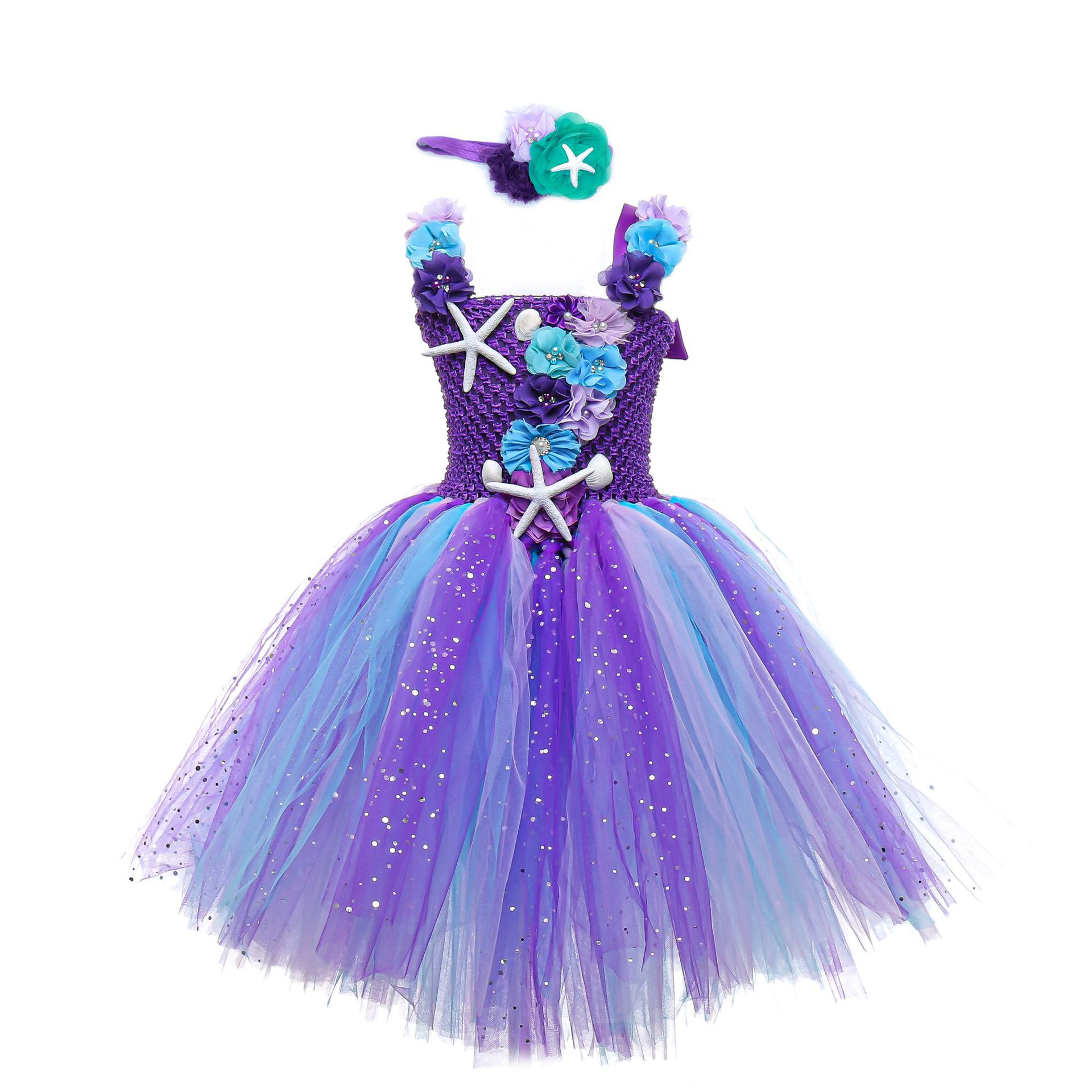 创意款锦纶纱裙童礼服卡通公主裙美人鱼cos礼服品质款欧美tutu裙