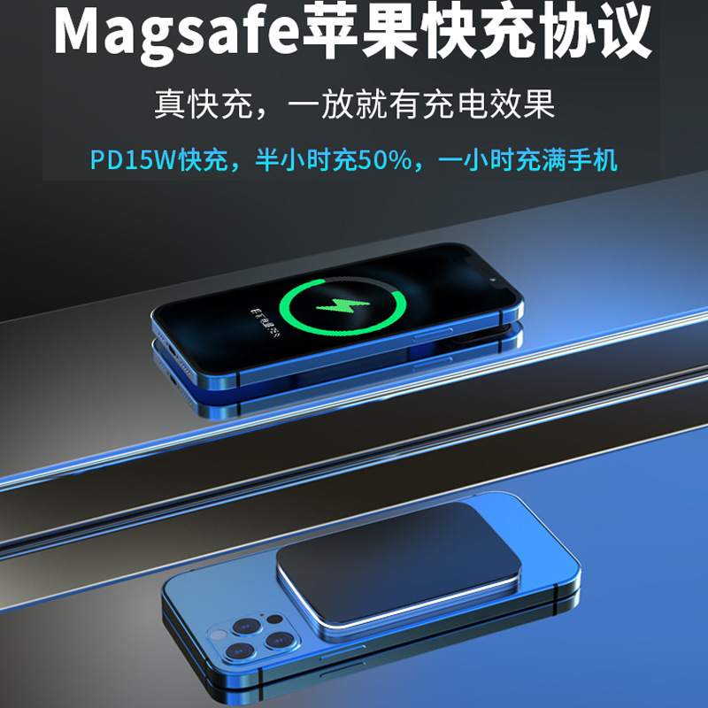 Applicable to Apple MagSafe Magnetic Wireless Power Bank PD Fast Charging Mobile Power Iphone13 External Battery