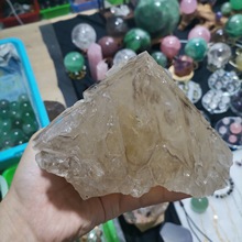 厂家销售巴西黄水晶骸骨骨干城堡鳄鱼亮皮天然水晶原石摆件装饰