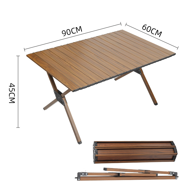 Camping Portable Egg Roll Table Ultra-Light Self-Driving Travel Equipment Aluminum Alloy Picnic Table and Chair Outdoor Folding Table Wholesale