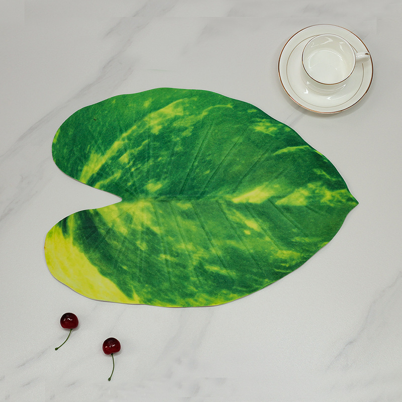 ins style imitate leaves eva printed placemat western-style placemat home decorative waterproof oil-proof non-slip insulation mat table mat