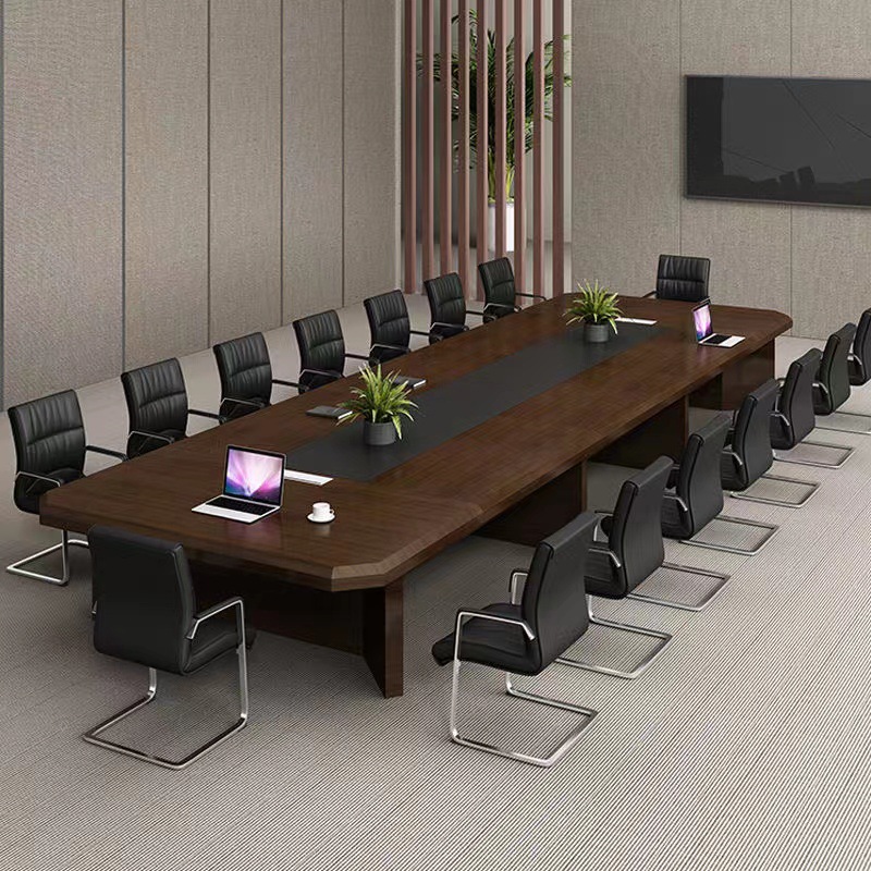 大型会议桌长条实木会议室桌椅组合长方形烤漆商务办公开会培训桌