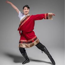 新款藏族演出服装西藏男藏袍少数民族表演服广场舞艺考练功服旅拍
