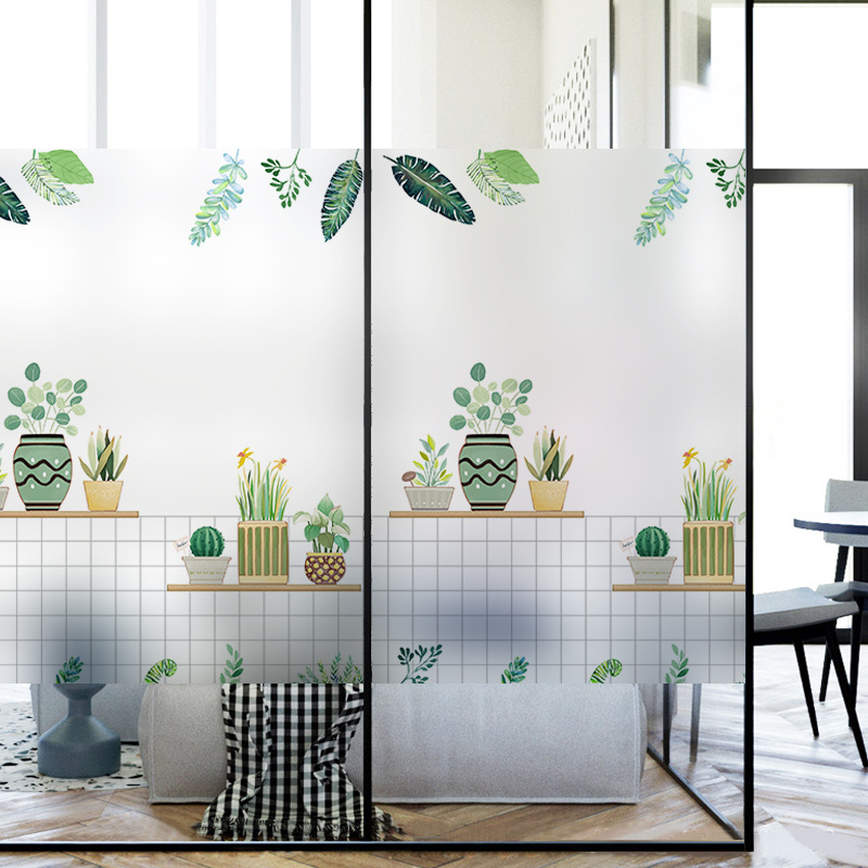 玻璃推拉门贴纸窗花贴磨砂窗户防晒厕所浴室阳台贴膜防窥视防走光