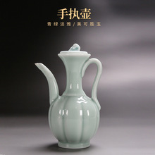 仿宋点茶工具影青手执壶汤瓶酒壶中式宋代陶瓷仿宋执壶茶壶茶具