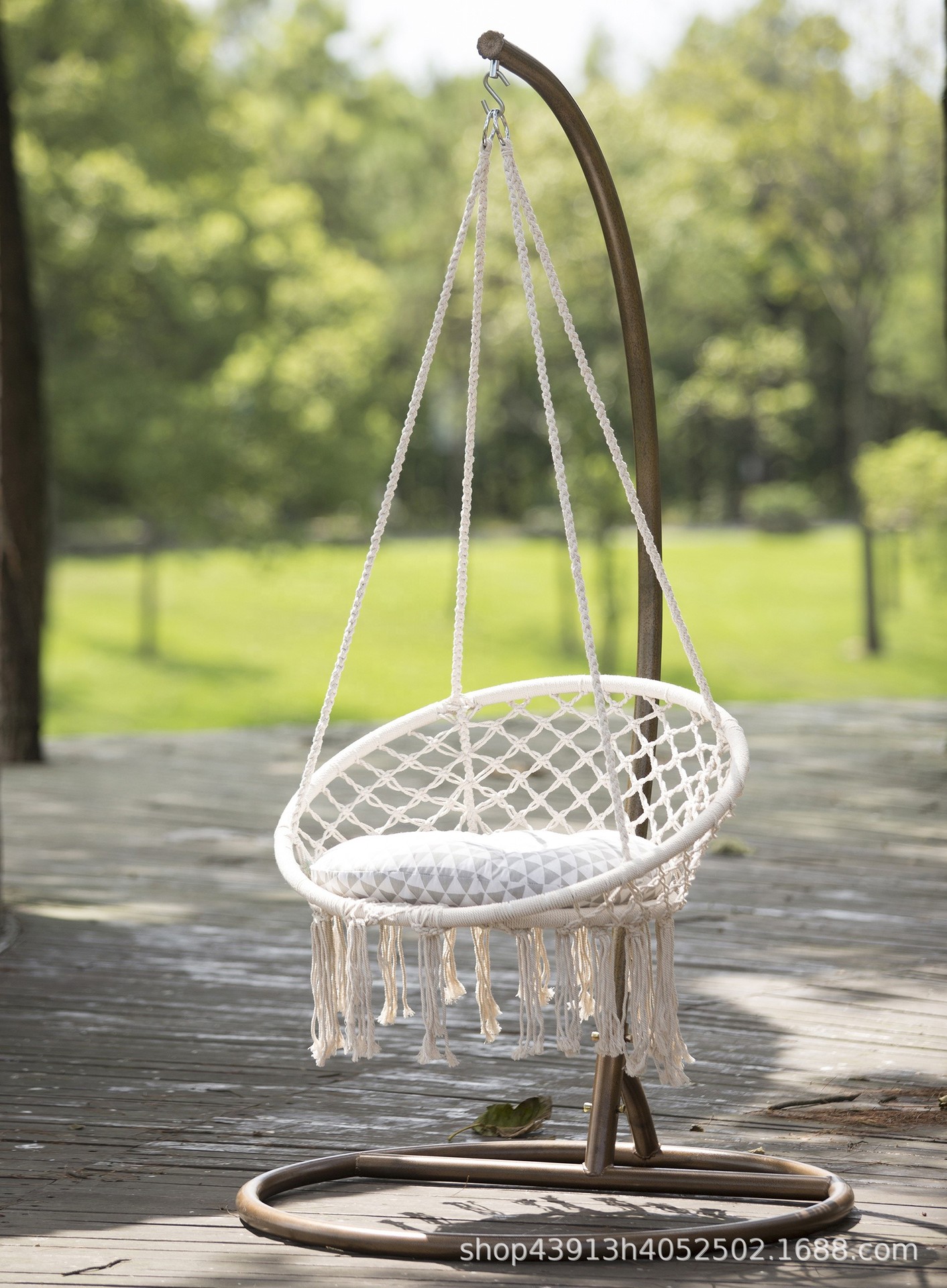 棉绳秋千网状家用吊篮鸟巢网绳秋千swing庭院休闲摇椅吊椅批发