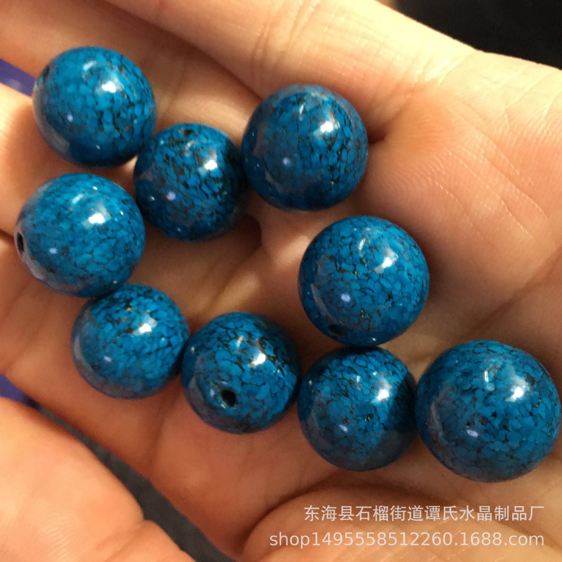 厂家供应菱镁矿加色二代蓝绿松仿湖北绿松石 带黑线条 文玩佛教品