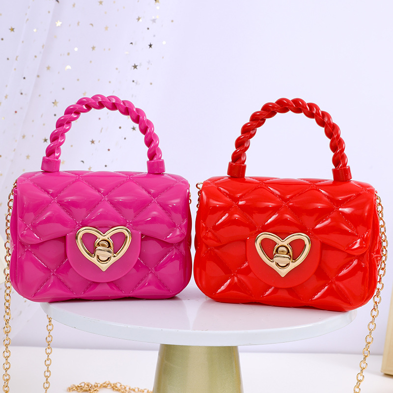 2023 Popular Super Popular Transparent Jelly Pack Portable Mini Bag Love Hardware Net Red Girl Cute Small Shoulder Bag