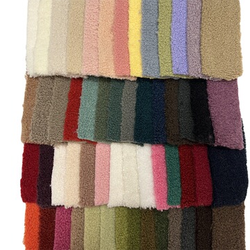 巴黎春天毛绒面料加厚无光柔软仿羊羔绒颗粒服装外套鞋材箱包玩具