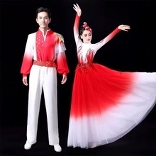 新款万疆舞蹈服开场舞大摆裙女演出服装歌伴舞大合唱灯火里的中国