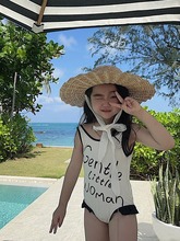 儿童泳衣女孩洋气夏季女童泳装连体字母可爱游泳服泰国网红女宝宝