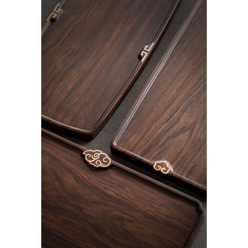 日式简约黑檀木干泡盘整块茶盘托盘茶具茶台茶托家用实木迷你