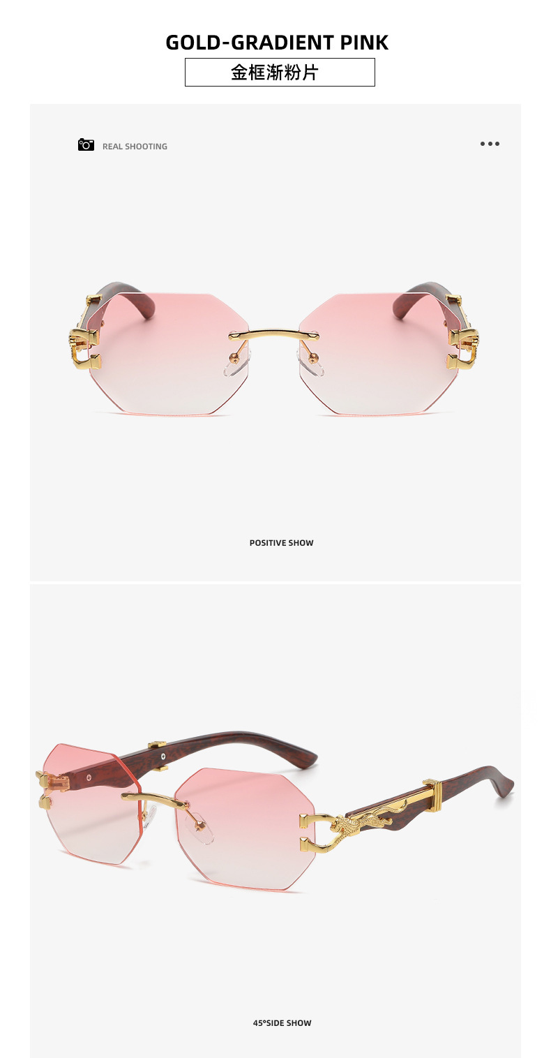 New retro wood-grain leopard temple sunglasses for men, European and American square frame driving cheetah decorative sunglasses for cross-border wholesale pic 10