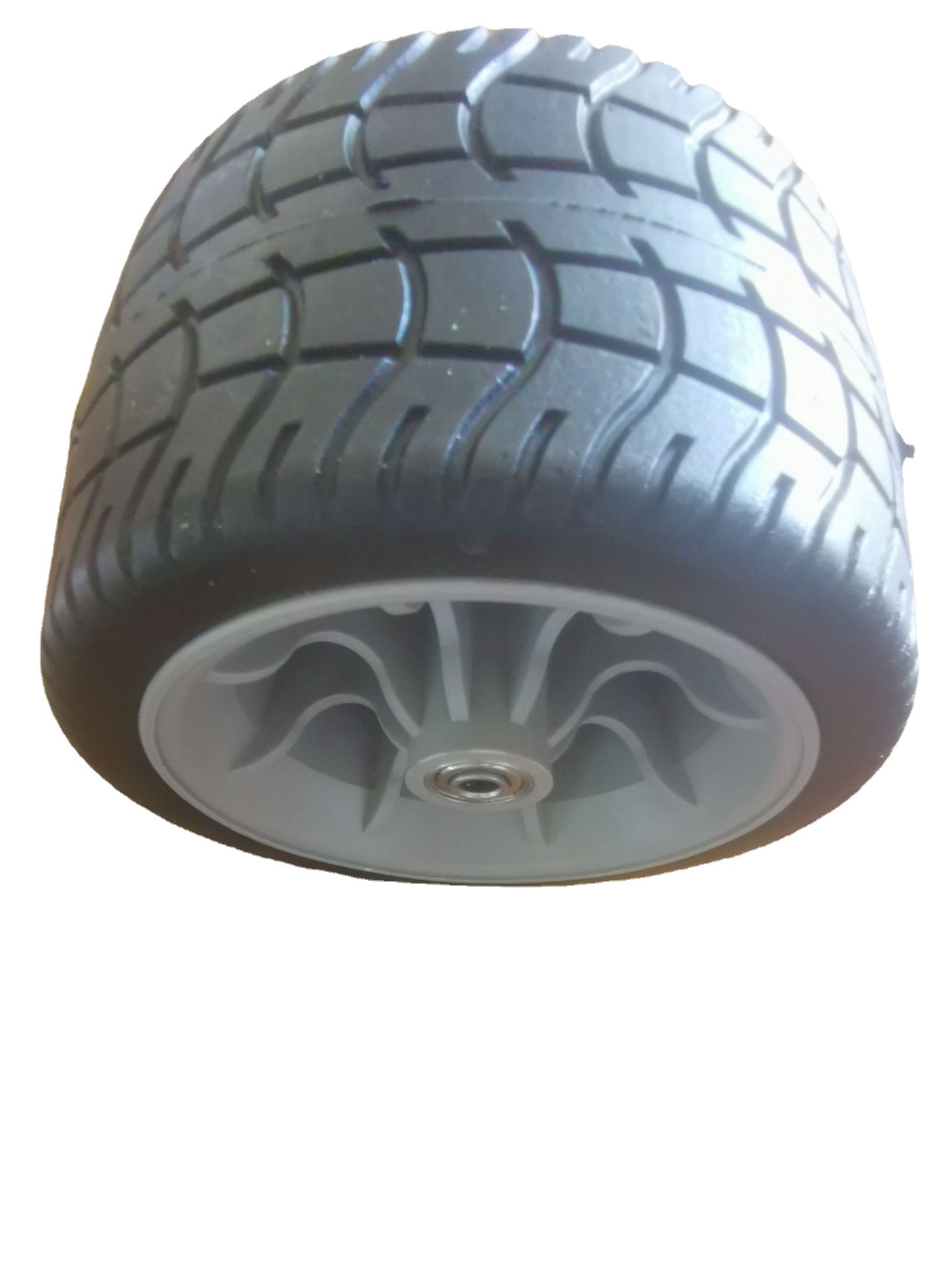 7寸7x4pu陆地坦克轮发泡聚氨酯手推折叠车布兜车轮户外工具车pu轮