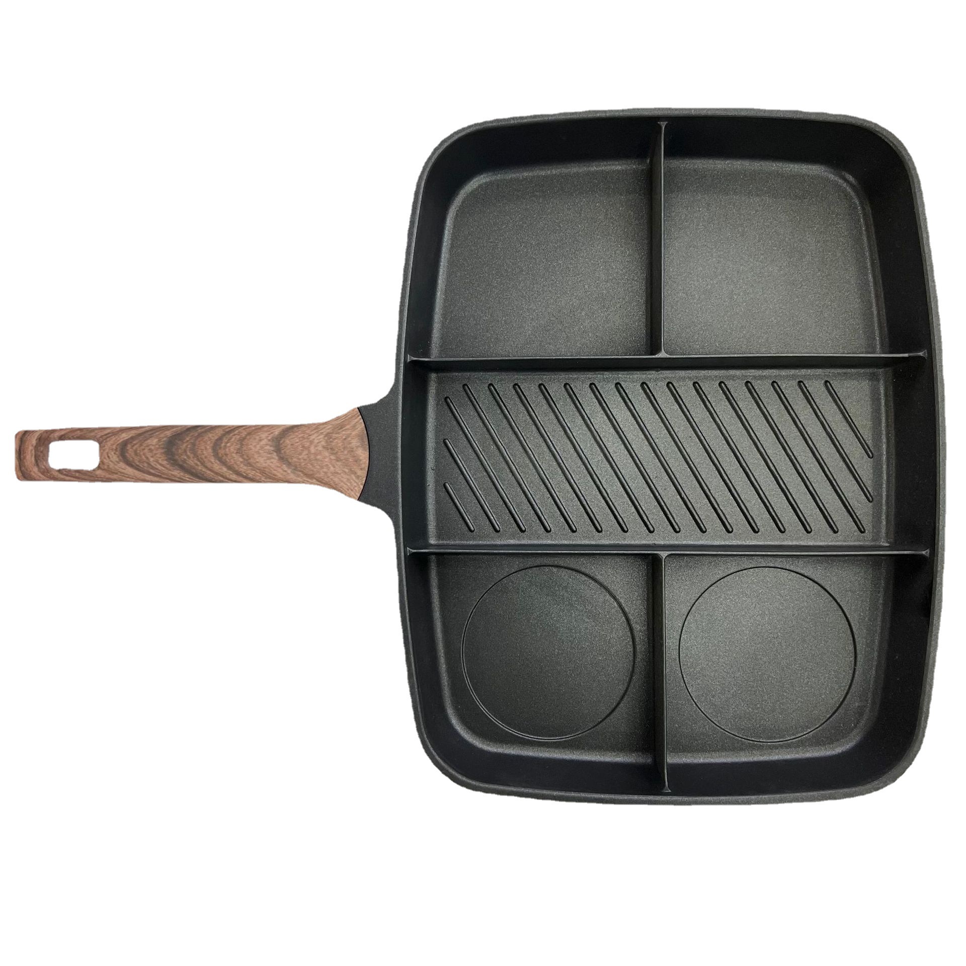 Factory Supply Baking Five-Grid Pan Grid Baking Pan One Pot for Kitchen Household Fried Roast Beef Egg Pan