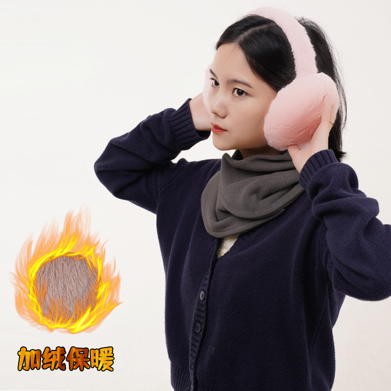 可折叠加厚捂折叠外防保暖女耳罩加大子户外冬季学生毛绒防寒耳套