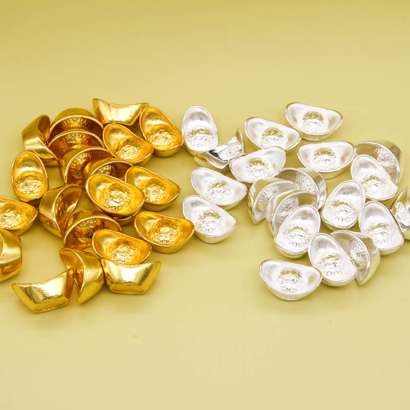 厂家批发小元宝摆件迷你合金金属金元宝银元宝供奉用品工艺品批发