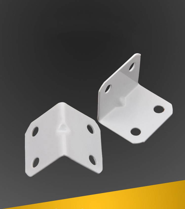铭固 厂家批发白色铁角码 l形支架加厚金属直角家具五金连接件