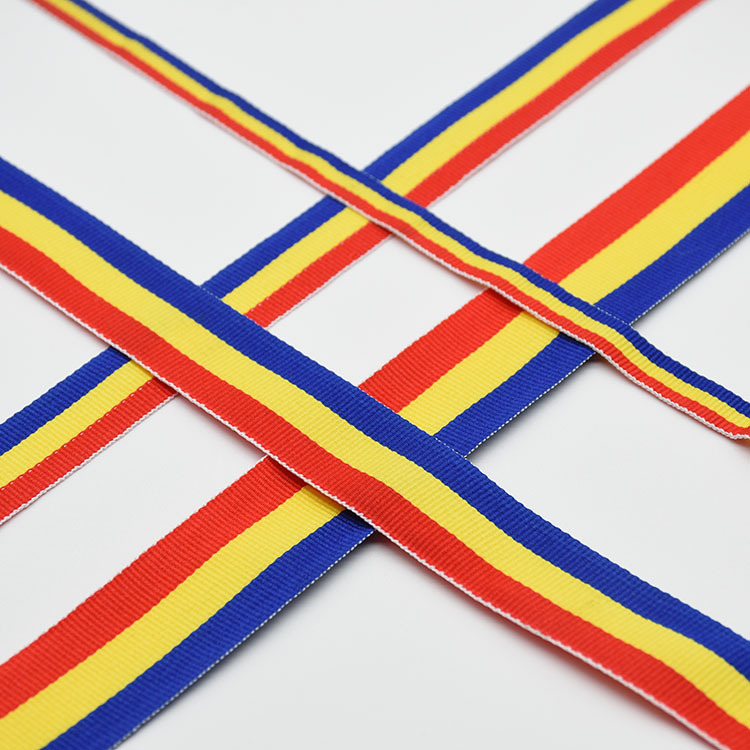 红黄蓝三色平纹带 间色奖牌带diy发饰装饰带 服装辅料织带现货