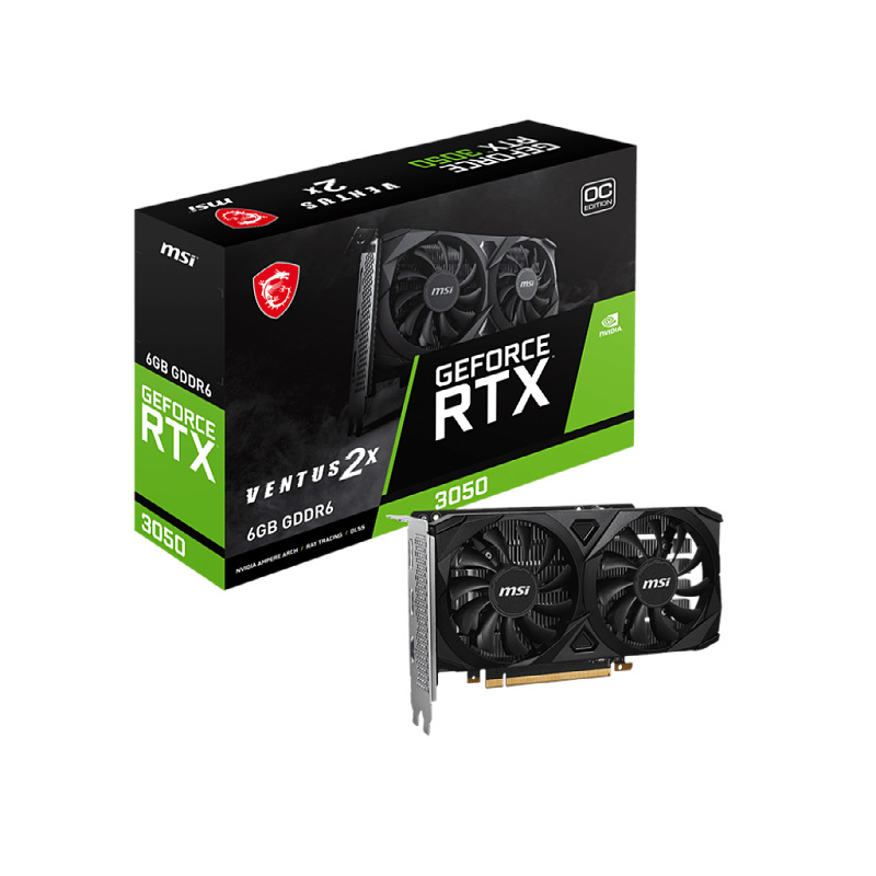 msi万图师 geforce rtx 3050 ventus 2x 6g oc电竞游戏电脑显卡