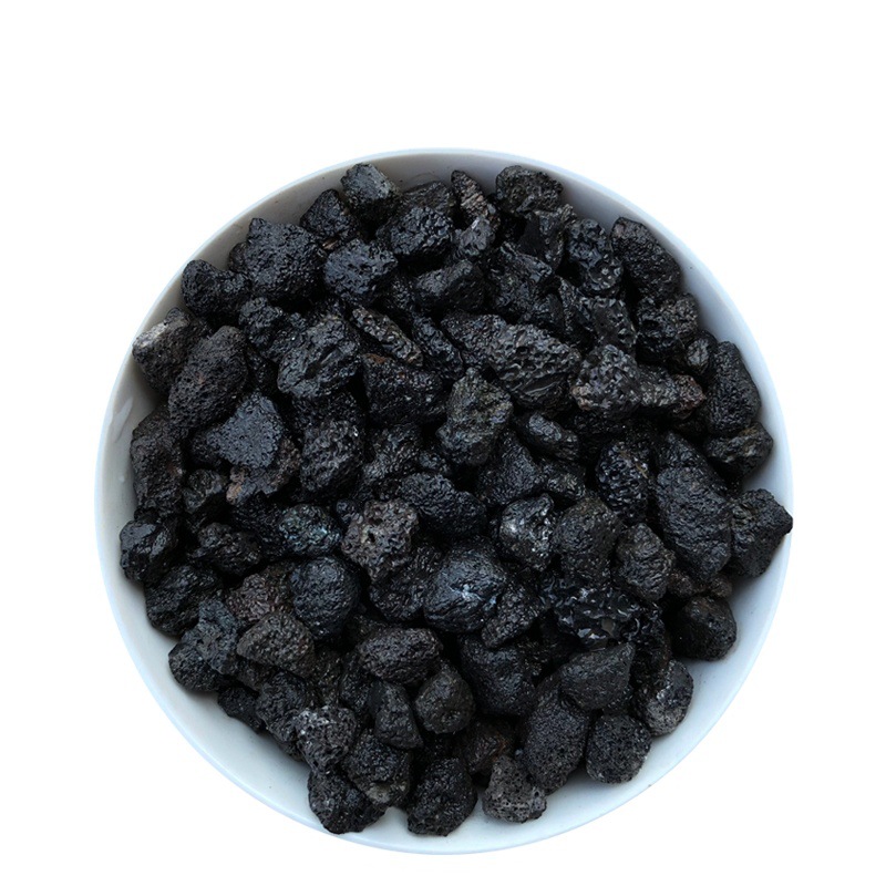 黑色火山石颗粒多肉土铺面石用黑色火山岩大块水族过滤造景铺面石
