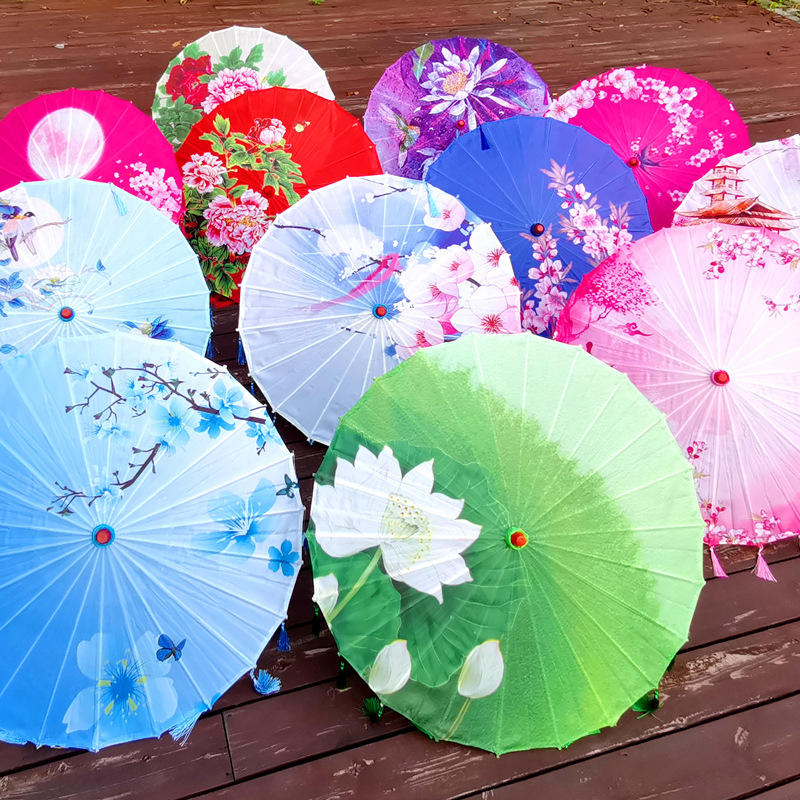 绸布伞梅花伞舞蹈伞工艺伞演出道具装饰伞拍摄道伞具伞十里桃花