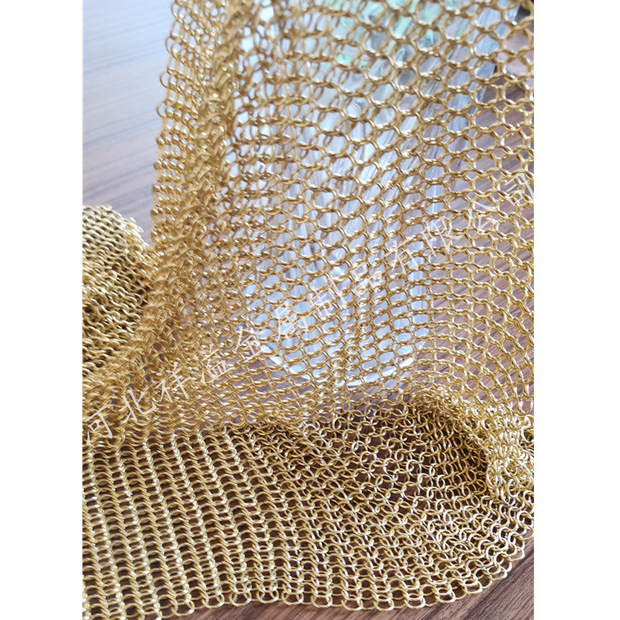 工厂定制金色电镀圆环网帘 镀钛金属环网 天花板装饰环网垂帘