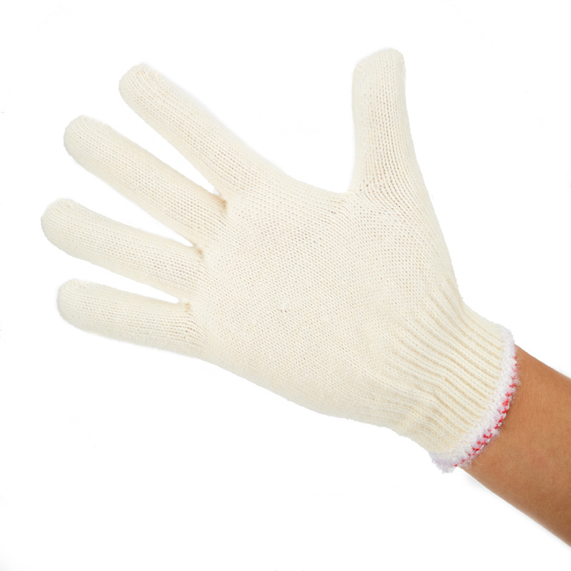 Factory Wholesale Cotton Cover Polyester Comfortable and Non-Slip Wear-Resistant Durable Stab-Resistant Thickened High Elastic Labor Protection Labor Ten-Pin Gloves