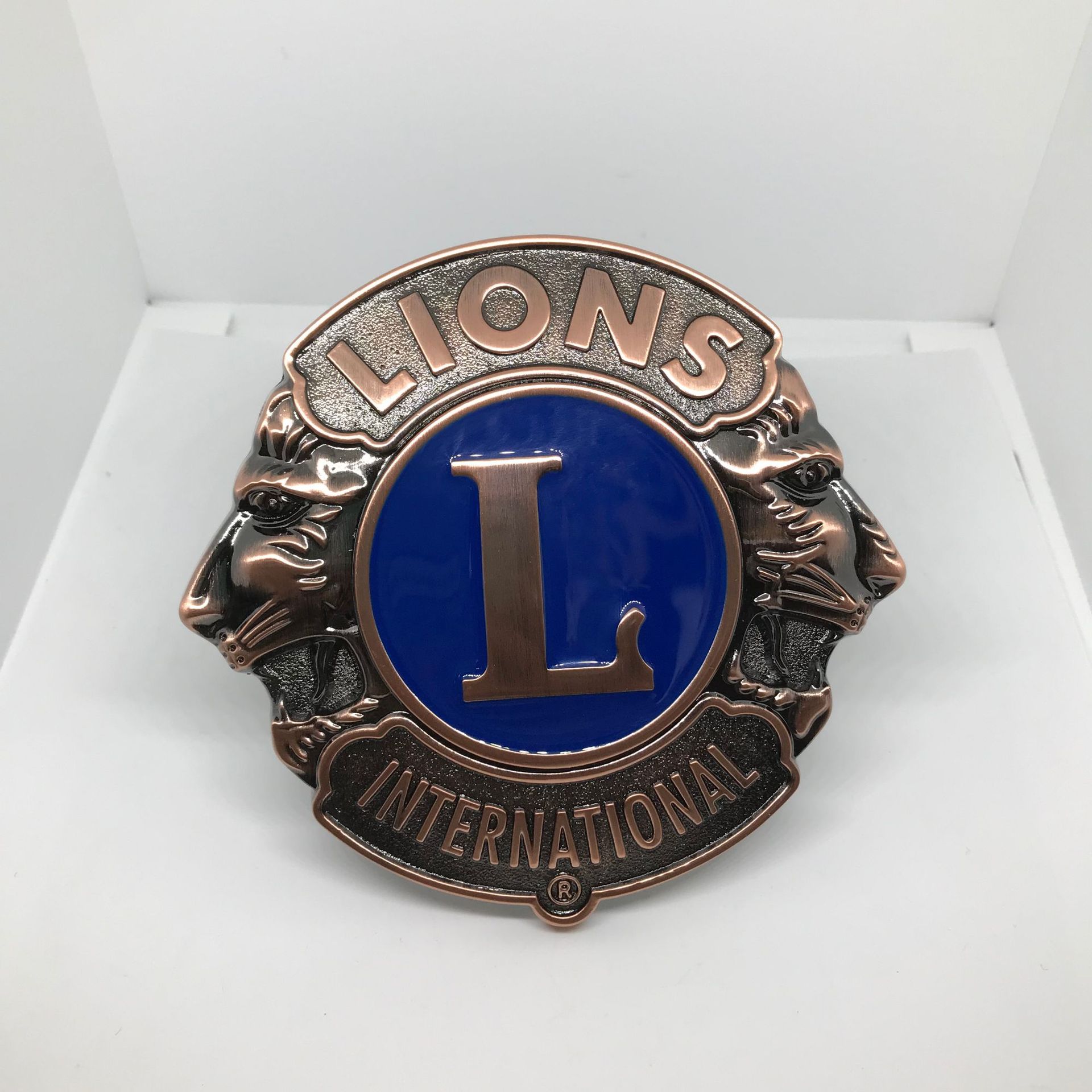 狮子会车标 lions会标徽章纪念品汽车改装车头中网标复古版车贴标