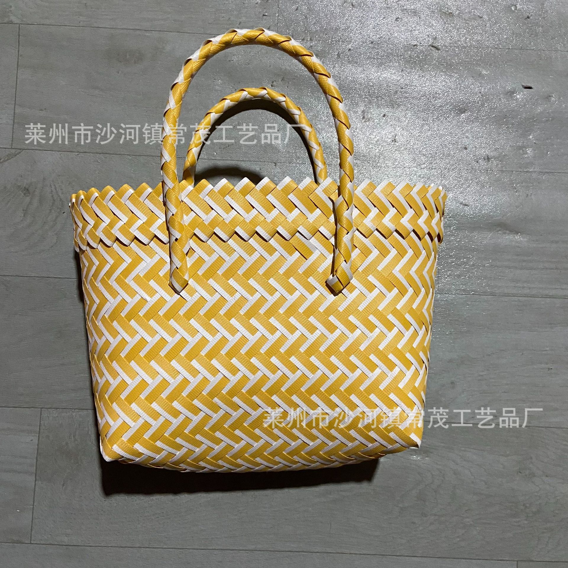Handmade Woven Handbag Oblique Woven Knitted Basket Horizontal Square Small Square Bag Casual Women's Bag